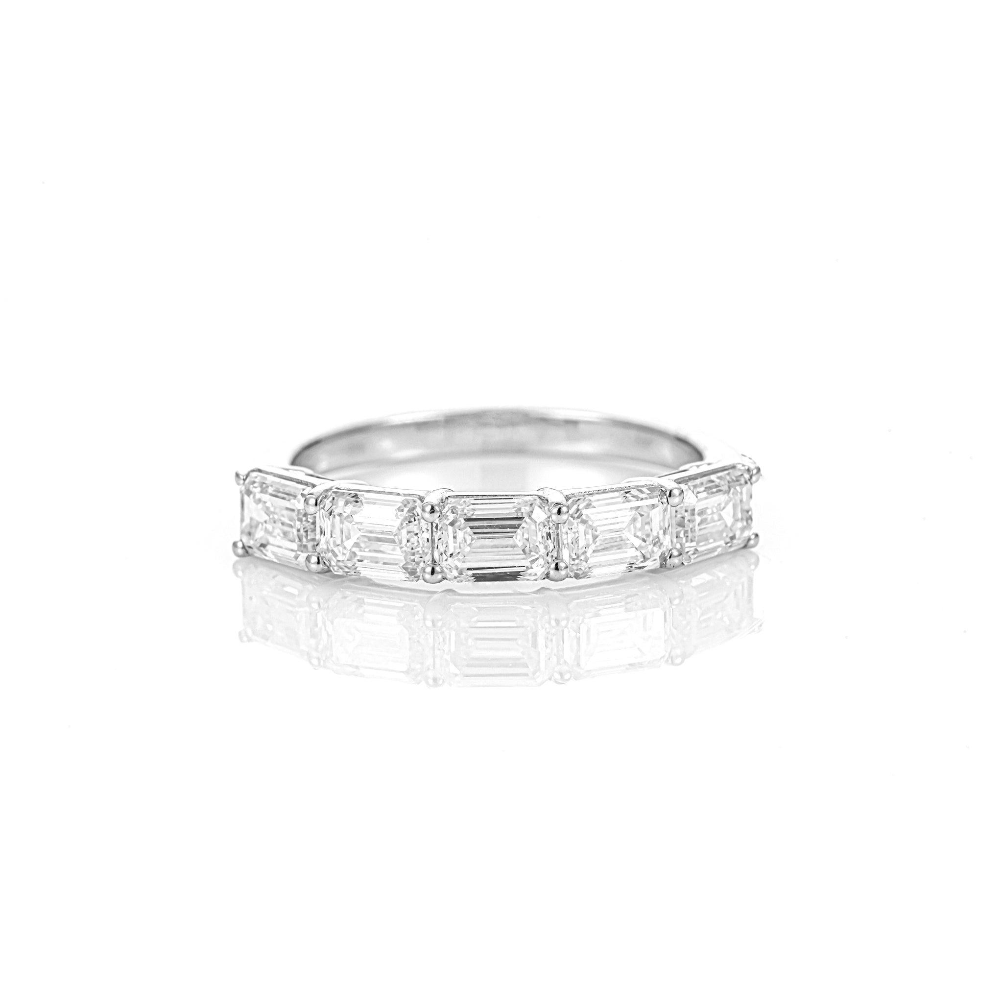 Five Stone Emerald Cut Eternity Ring