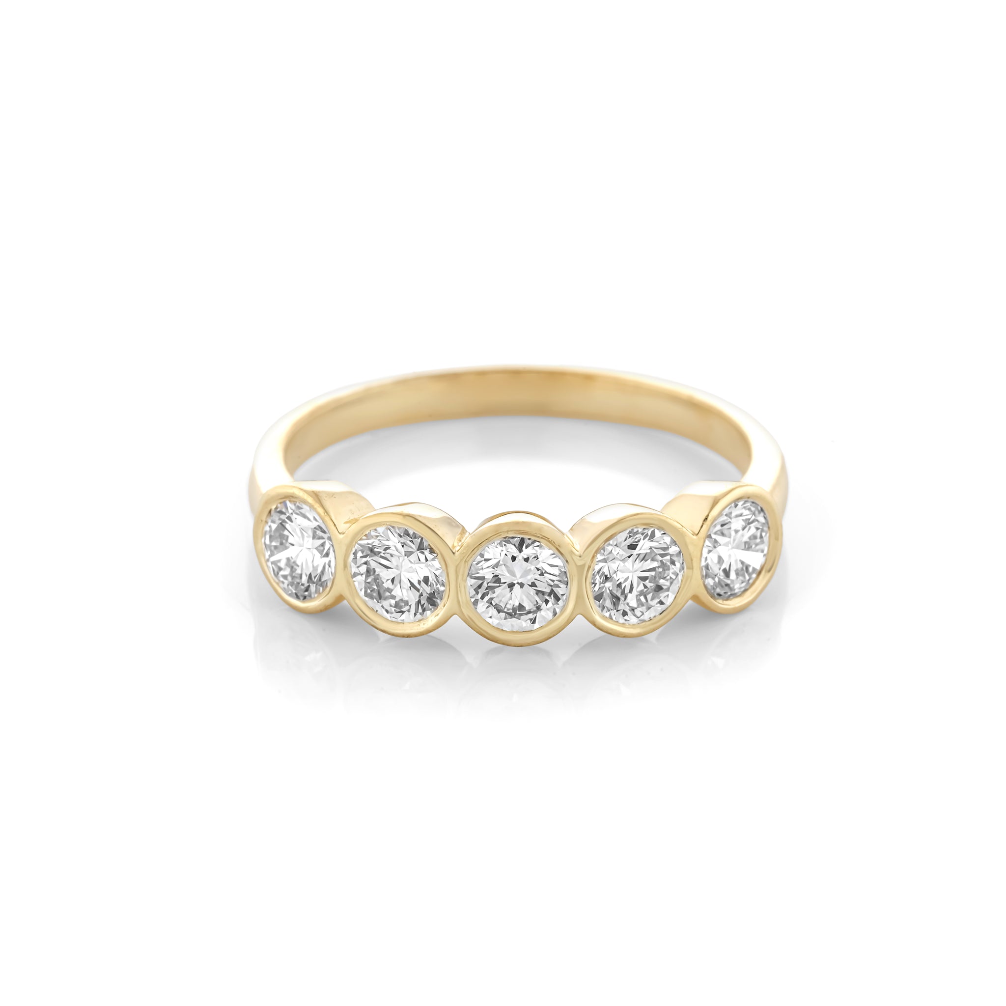 Five Stone Bezel Set Diamond Eternity Ring