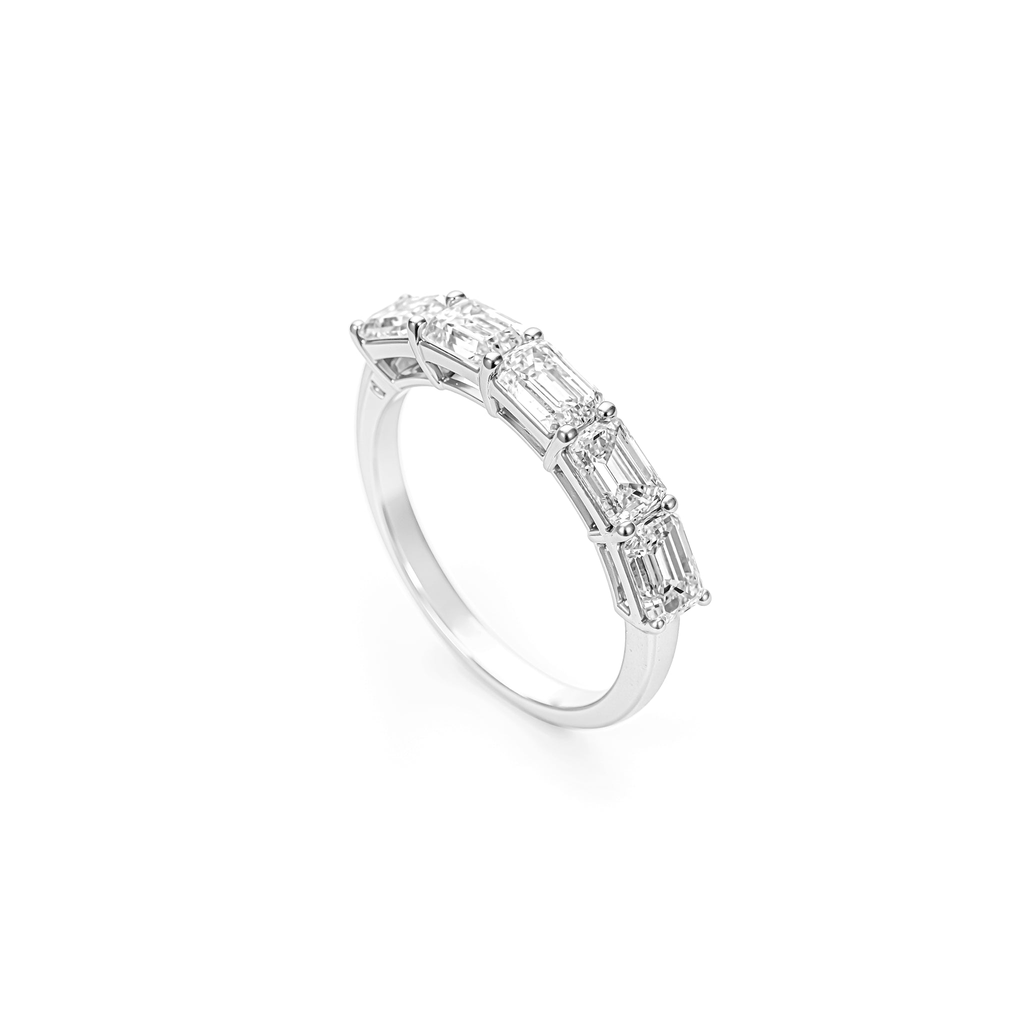 Five Stone Emerald Cut Eternity Ring