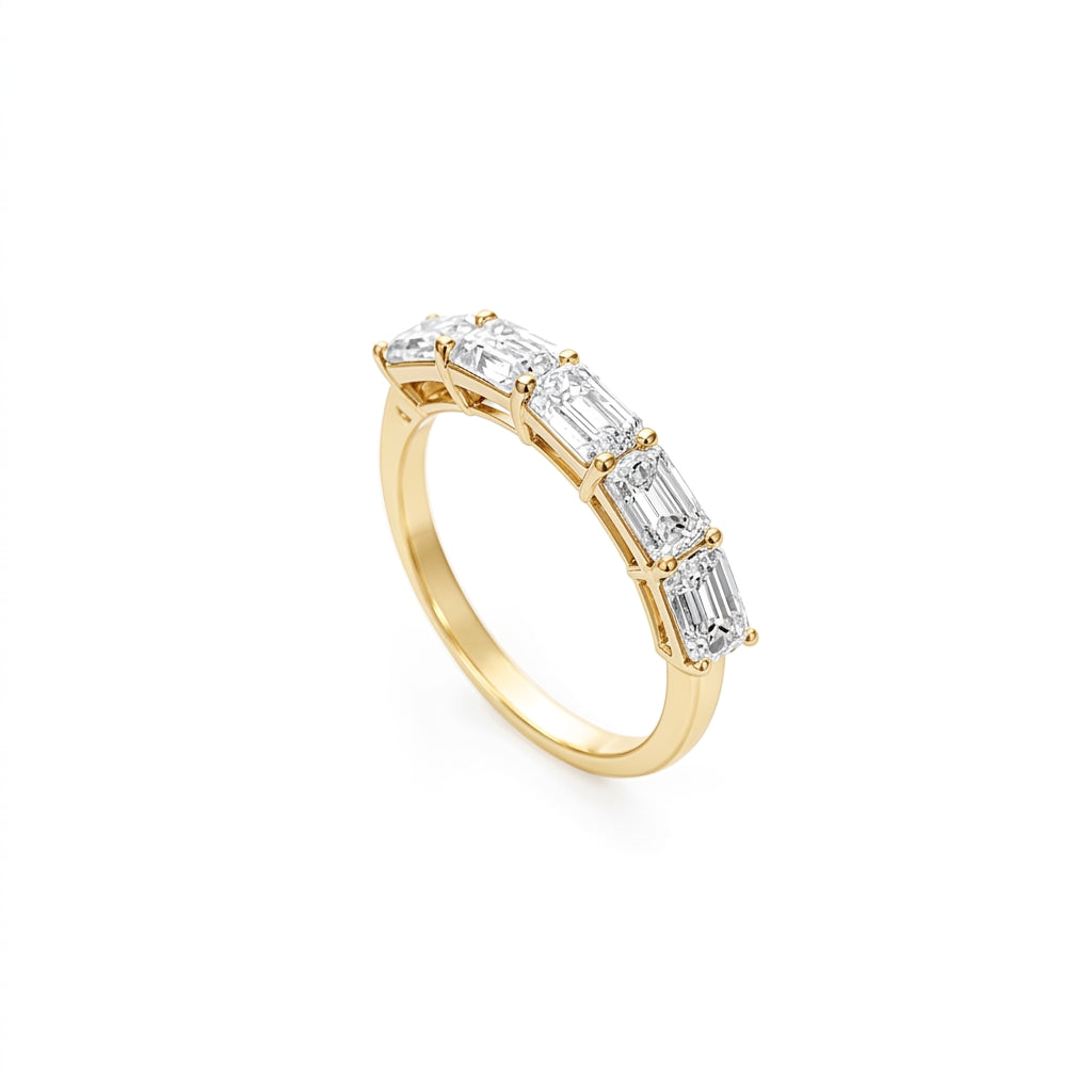 Five Stone Emerald Cut Eternity Ring