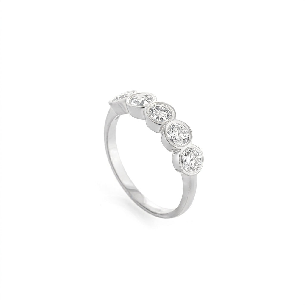 Five Stone Bezel Set Diamond Eternity Ring
