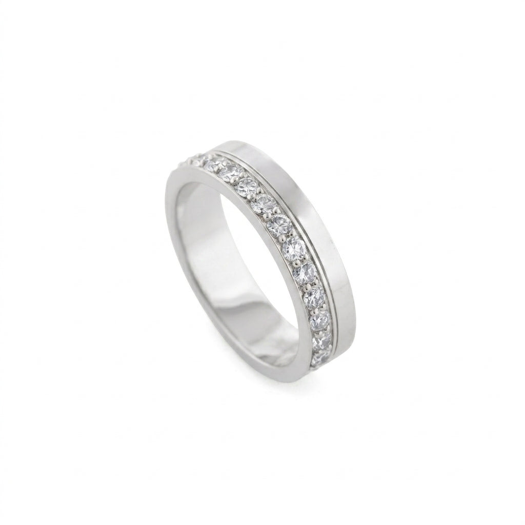 Half & Half 5mm Gold and Diamond Band