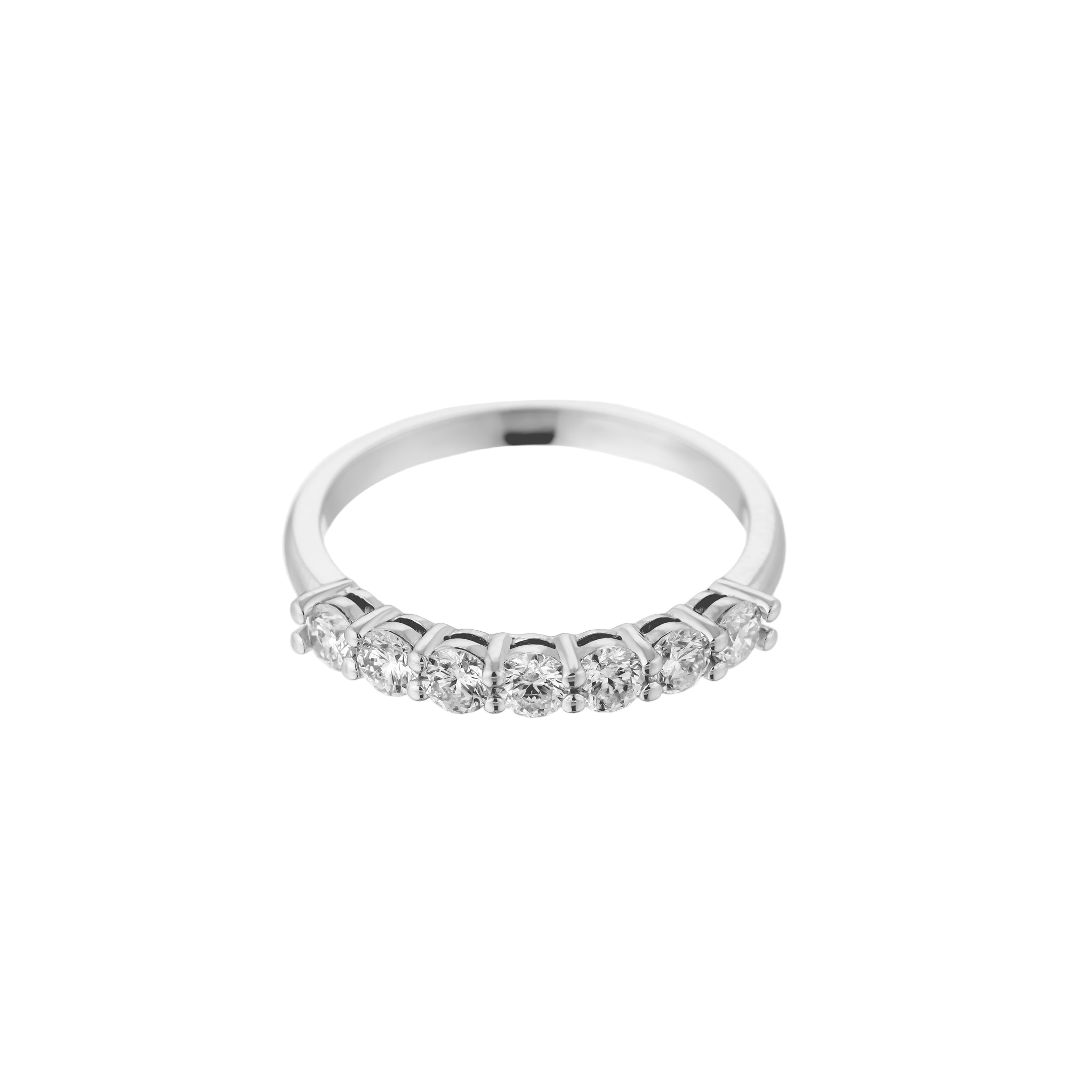 Diamond ring with small diamonds on a white background
