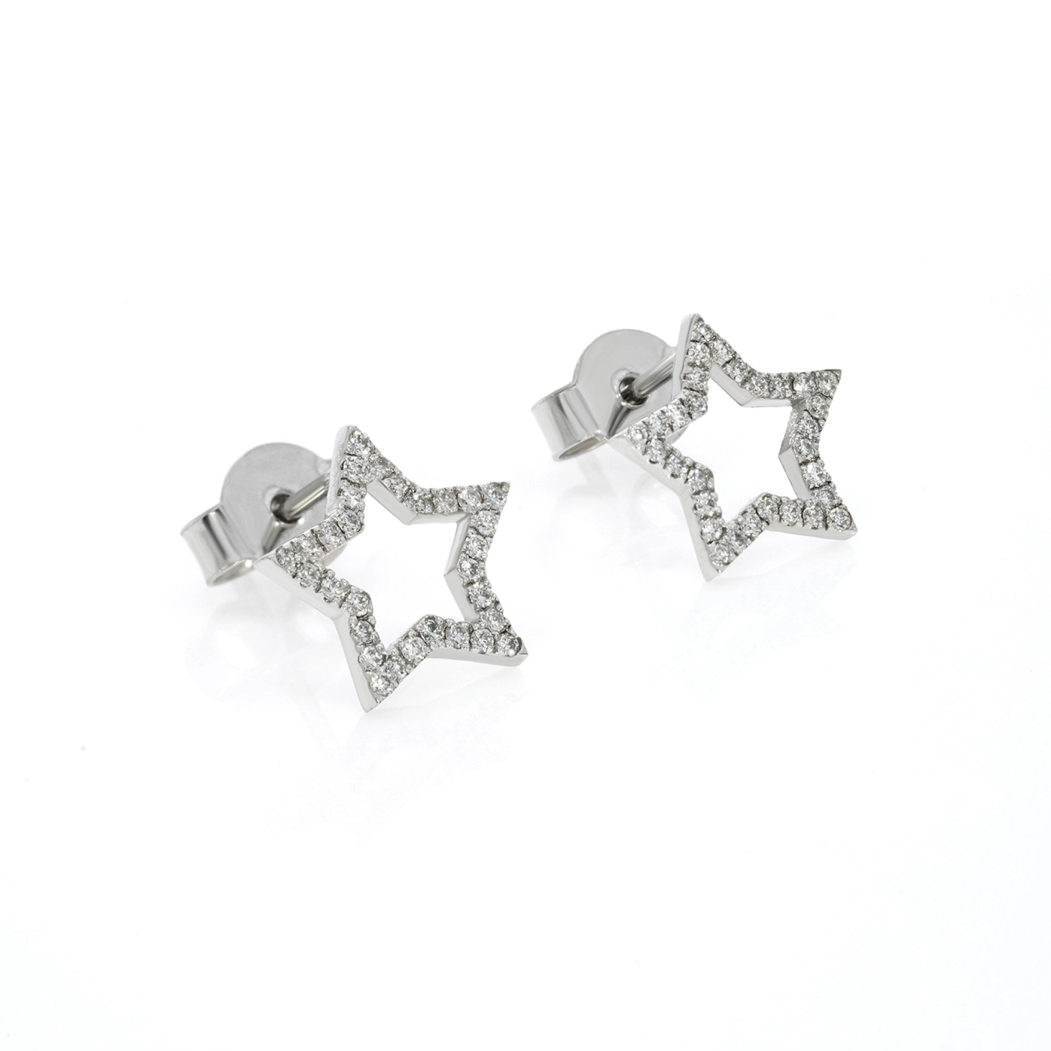 certified diamond earrings in star shape set in 18ct gold for luxury and charm, perfect for any occasion.