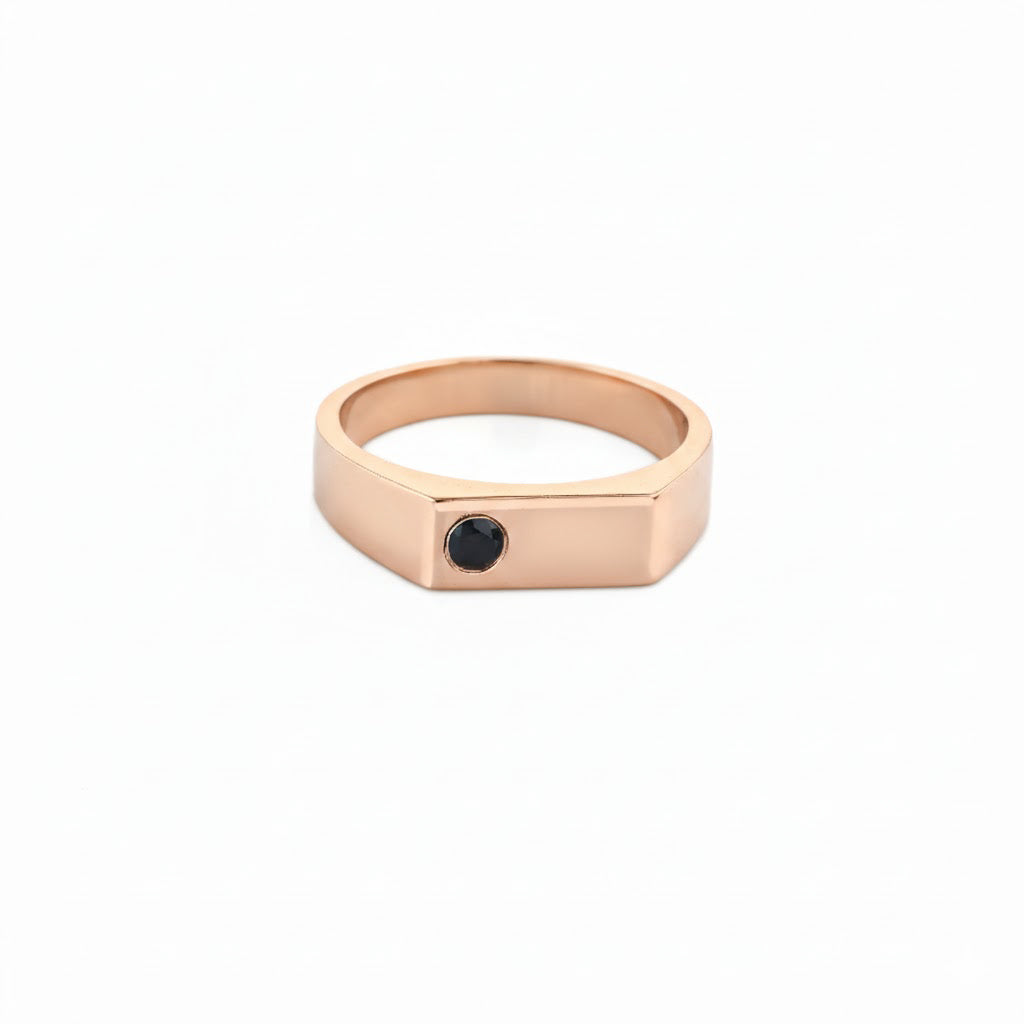 Black Diamond Signet Ring