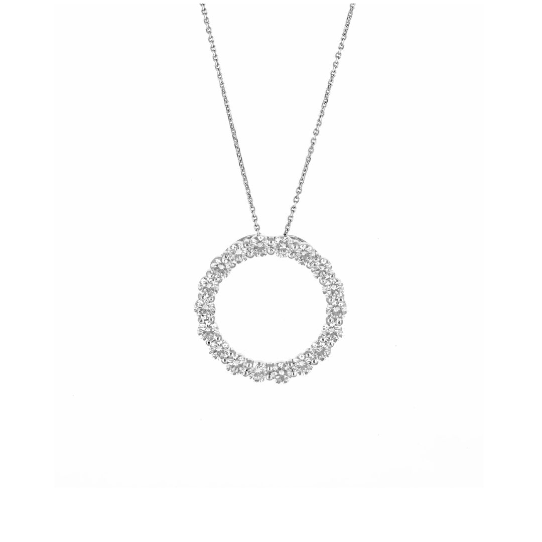 Medium Circle of Life necklace featuring certified diamonds in a round pendant design.