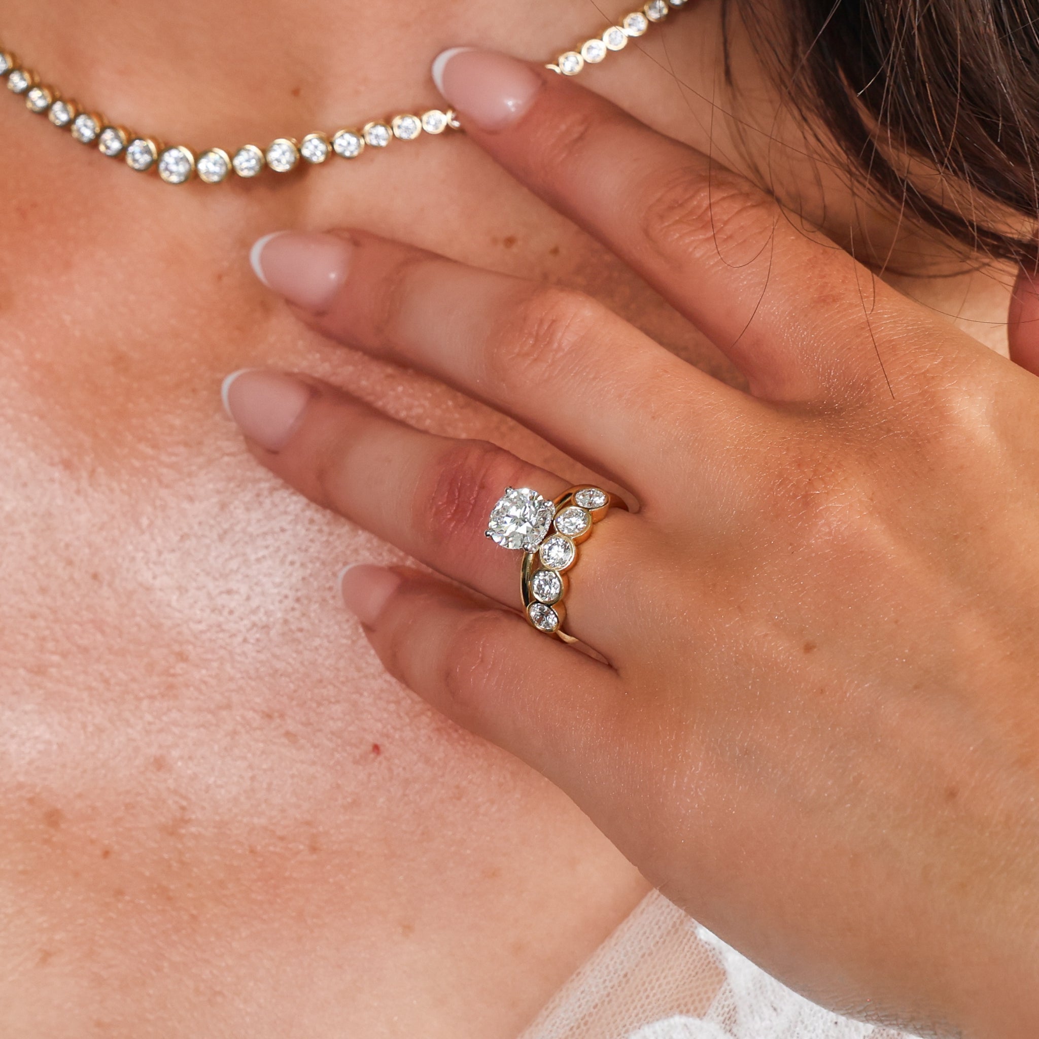 Five Stone Bezel Set Diamond Eternity Ring