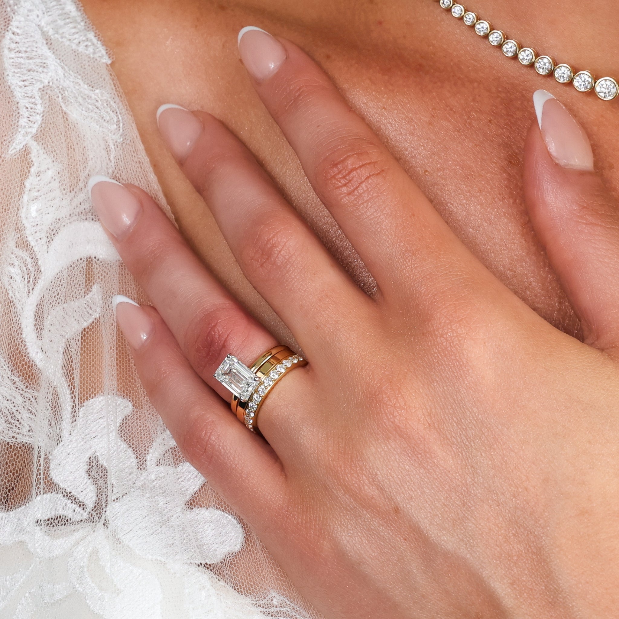Half & Half 5mm Gold and Diamond Band