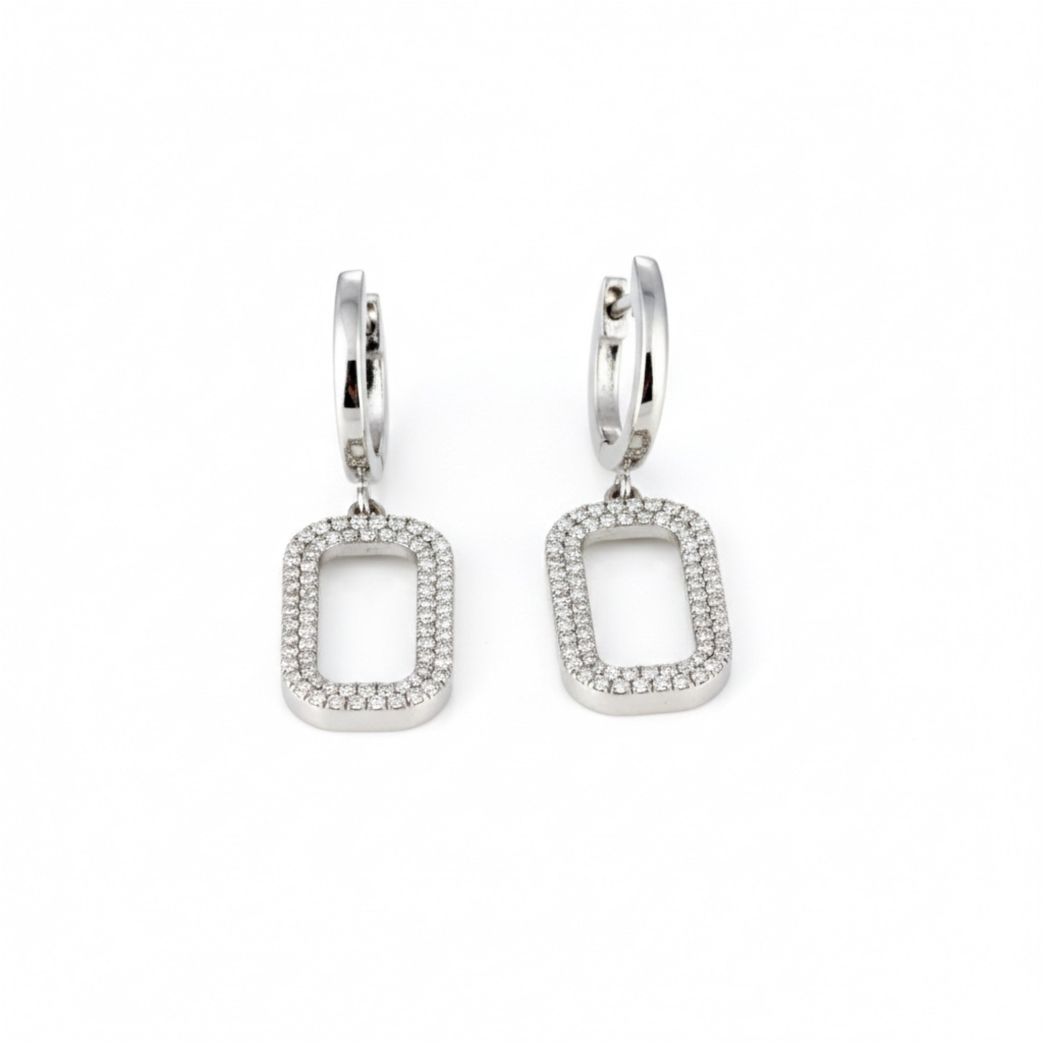 Niamh earrings featuring certified diamond earrings in white gold with elegant drop design and sparkling accents.