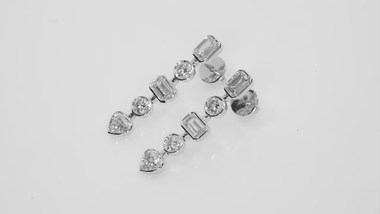 Multishaped Diamond Drop Earrings
