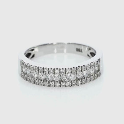 Three-row pave Diamond Ring video
