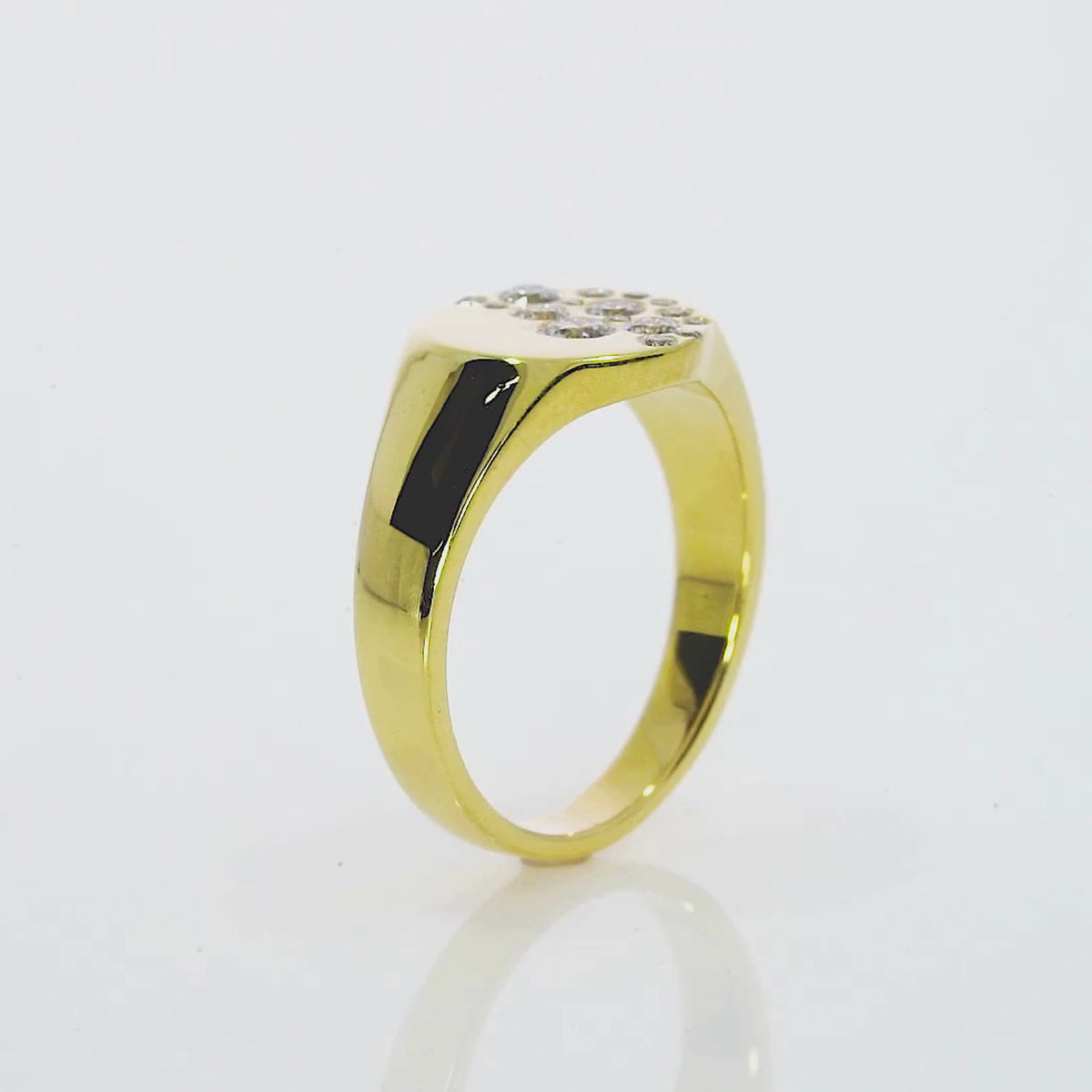 Sprinkle Ring featuring diamonds on a woman's pinky finger, showcasing elegance and modern design.