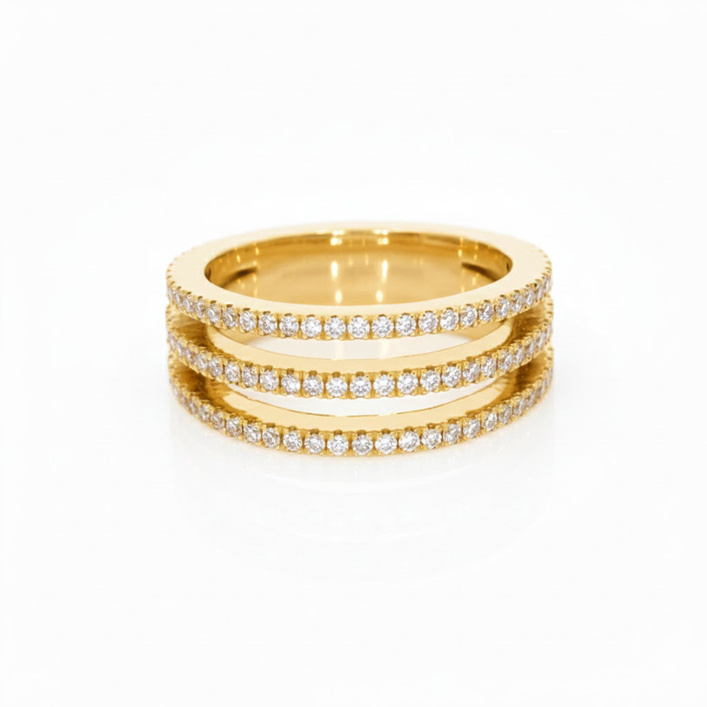 Three Row Diamond Ring